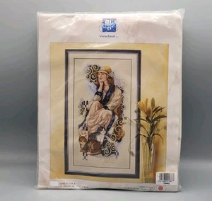 Verachtert Vervaco Kreuzstich-Set Daydream Träumerei Frau Katzen 16,4" x 31,2" - Bild 1 von 9
