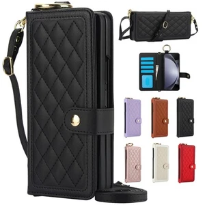 For Samsung Galaxy Z Fold7/6/5/4/3 Leather RFID Wallet Case w/ Pen Holder Strap - Picture 1 of 64