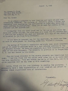 1962 Signed Letter From Gilbert Hagerty Fort Stanwix, Rome NY Historical Society - Picture 1 of 15
