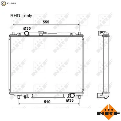 RADIATOR ENGINE COOLING 53666 FOR 4M40-T 2.8L 4cyl - Image 1 of 4