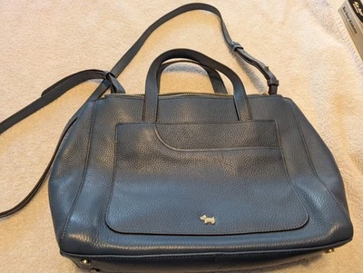 Radley Blue Pebbled Leather Crossbody/Satchel Handbag - image 1 of 4