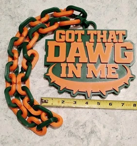 Cadena de gran tamaño Miami Hurricanes Got That Dawg In Me. Pide colores personalizados - Imagen 1 de 1