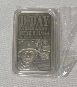 STL Mint D-Day Normandy June 6th, 1944 1 Oz .999 Silver Art Bar - Picture 1 of 2