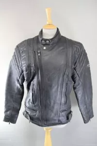 AKITO MERCURY PROTEK PLUS CLASSIC BLACK LEATHER BIKER JACKET 36-38 INCH CHEST - Picture 1 of 9