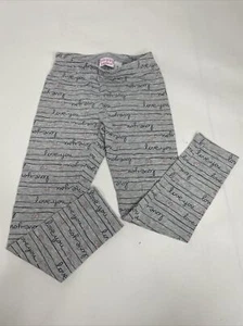 Jumping Beans Girl’s Gray Leggings , 6, “love you” Pink Hearts - Picture 1 of 8