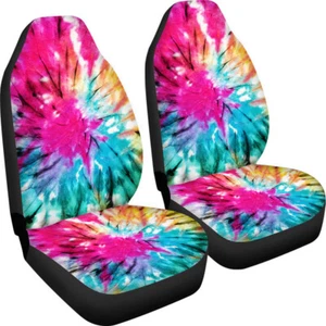 2PC Car Front Seat Covers Bandhnu Print Universal Seat Cushion for Four Season - Bild 1 von 13