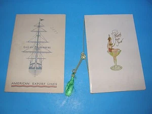 ELENCO PASSEGGERI NAVE DA CROCIERA VINTAGE E CENA NUOVO ANNO VIGILIA MENU S INDIPENDENZA 1951 - Foto 1 di 10