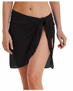 Sunsets BLACK Women's Mesh Beach Sarong Mini, One Size - Picture 1 of 4