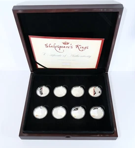 Cook Islands Shakespeare’s Kings Silber Proof Coin Set 8x $1 Cased Collect XC82. - Bild 1 von 20