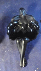 Mosser Ballerina black glass soap trinket candy dish frosted portions - Picture 1 of 5
