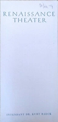 Rarität - Daphne 1949 - Programmzettel - Renaissance-Theater Berlin - Bild 1 von 2