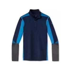 Neu mit Etikett Smartwool Intraknit Thermo Merino Basisschicht Colorblock 1/4 Reißverschluss Shirt GR XL - Bild 1 von 14