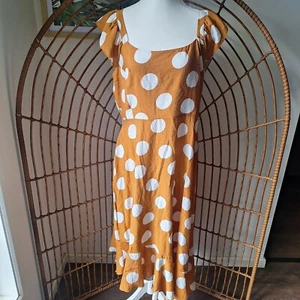 BOHO BIRD Polka Dot Spot Me Print Maxi Dress AU 14 Ruffle Frill Bohemian Hippie - Picture 1 of 6