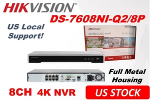 Hikvision 4K 8MP 8 Channel NVR DS-7608NI-Q2/8P 8 CH POE No Hard Drive - Picture 1 of 5