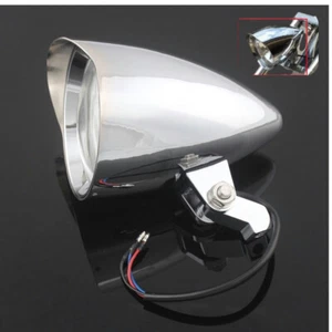 6" Motorcycle Chrome Bullet Headlight Head Lamp Universal Fit For Harley Dyna - Picture 1 of 10