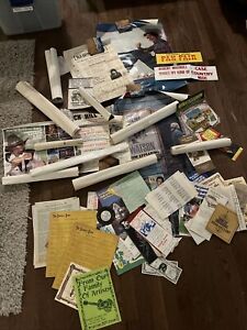 Box Full  Lot Vintage Country Music Memorabilia Posters Brochures Stickers Etc