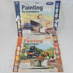 Royal Langnickel Painting By Numbers X2 Pal22 The Queen & Pal15 Steam Train A3 - Bild 1 von 5