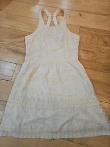 American Eagle Boho White And Cream Layered Floral Lace Dress ~ Sz 8 - Picture 1 of 5
