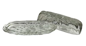 Butter Dish Cut Glass Crystal Geometric Detailed Covered Plate - Picture 1 of 5