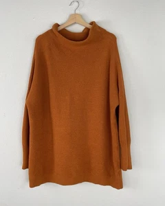Free People Ottoman Slouch Pullover Oversized Rippstrick Burnt Orange Gr. Medium - Bild 1 von 8