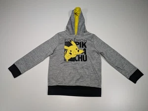 Boys POKEMON PIKACHU Jumping Beans Hoodie Youth Gray Size 8  Fleece Pullover - Picture 1 of 11
