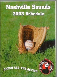 Nashville Sounds Class AAA PCL 2003 calendario desplegable - ¡Envío gratuito! - Imagen 1 de 2