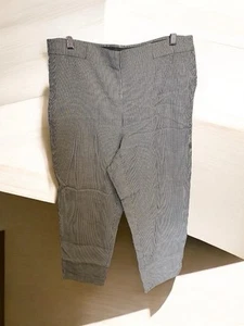 Pantalones J. Jill Essential ajustados al tobillo gris y blanco a rayas cintura elástica talla 14 - Imagen 1 de 4