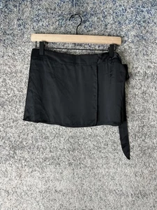Free People Skirt Womens Small Black Wrap Side Tie Mini Intimately Satin Look - Picture 1 of 7