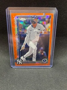 2025 Topps Chrome Sapphire Orange Jazz Chisholm Baseball Card Yankees /25 - Picture 1 of 2