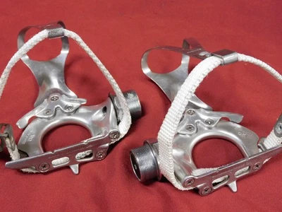 1981 Shimano Dura-Ace AX PD-7300 педали с большой носок зажимы и нейлоновые ремни - Изображение 1 из 4