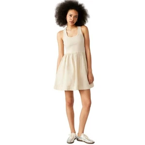 STEVE MADDEN Tottenham Mixed Media Sundress BO208829 in Sandy Beiege Medium M - Picture 1 of 4
