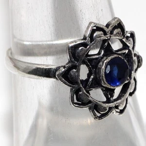 Blue Topaz 925 Silver Plated Gemstone Handmade Ring Us 6 Aesthetic Jewellery h34 - Picture 1 of 3