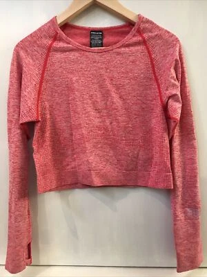 Victoria's Secret ROSA Activo Sin Costuras Manga Larga Recortado Top Rojo Jaspeado XL Foto 1 de 4