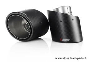 COPPIA DI TERMINALI per scarichi AKRAPOVIC in Carbonio per 500 / 595 Abarth - Foto 1 di 3
