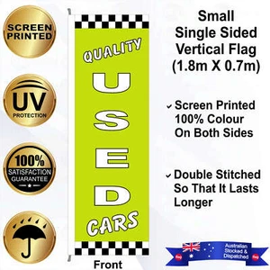 COCHES U SED CALIDAD Verde Vertical 70x180cm Bandera *Costoso *Llamativo - Imagen 1 de 5