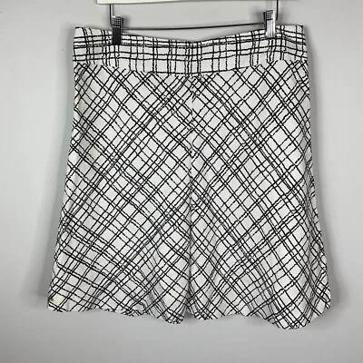 Falda Merona Mujer Talla 10 Línea A 100% Lino Forrada Negro Blanco Cremallera Lateral Foto 1 de 4