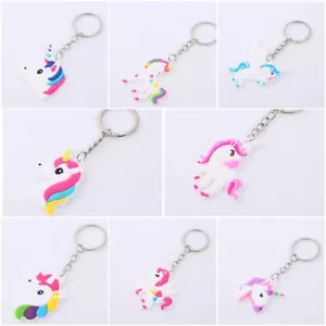 Multi Estilo Adorable Llavero Unicornio Llavero Niñas 1 Cara Envío Gratuito Nuevo Navidad - Imagen 1 de 11