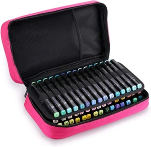 Art Marker Carrying Case Lipstick Organizer-60 Slots Canvas Zippered Markers ... - Picture 1 of 12