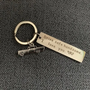 Edelstahl Schlüsselanhänger Antrieb sicher Freund Ehemann Auto Love U Geburtstagsgeschenk - Bild 1 von 4