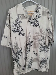Havana Jacks Cafe Vintage XL hawaiianisches Shirt Blumenmuster Knopfleiste 100 % Seide - Bild 1 von 16