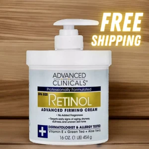 Advanced Clinicals, Retinol, Advanced Firming Cream, Fragrance Free, 16 oz 454g - Picture 1 of 8