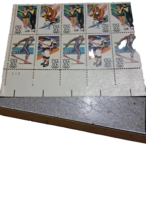 Block of 10 x20 cent stamps 1984 winter olympics - Image 1 of 4