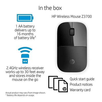 HP Z3700 Wireless Mouse 1200 DPI for Windows, MAC - 4 Color Choice - Free Ship - Image 1 of 4