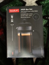 BODUM 8 CUP FRENCH PRESS 4pc JAVA SET w MILK FROTHER,TIMER-