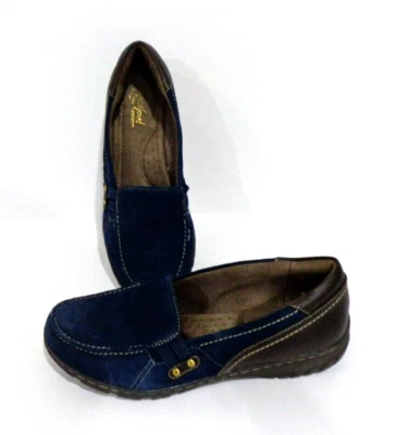 NATURAL SOUL de NATURALIZER "RHETT" MOCASINES AZUL MEDIO GAMUZA/CUERO TALLA 8M Foto 1 de 4