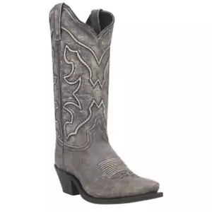52175 Laredo Mujer Reva Punta Corta Bota de Vaquero - Lijado Negro NUEVO - Imagen 1 de 12
