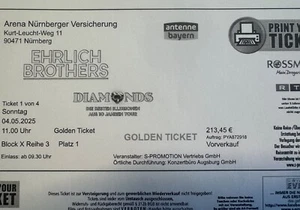 4 Ehrlich-Brothers-Tickets - Nürnberg, 4.5.2025, 11 Uhr - 3 Erwachsene, ein Kind - Bild 1 von 4