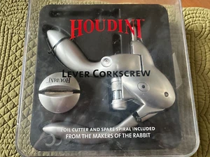 Houdini Lever Corkscrew SilverWine Bottle Opener Foil Cutter Case - Picture 1 of 2