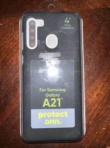 Samsung Galaxy A21 Rugged Black Gel Case ,Onn New - Picture 1 of 4