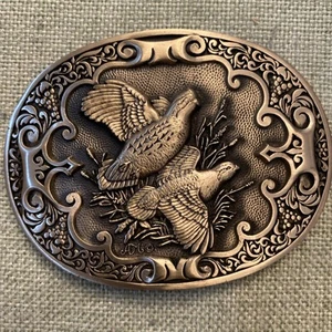VINTAGE 1970s **BOB WHITE QUAIL** ARTWORK SOLID BRASS BELT BUCKLE Award Design - Picture 1 of 4